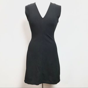 Everlane V Neck Ponte Dress Black Minimalist Party